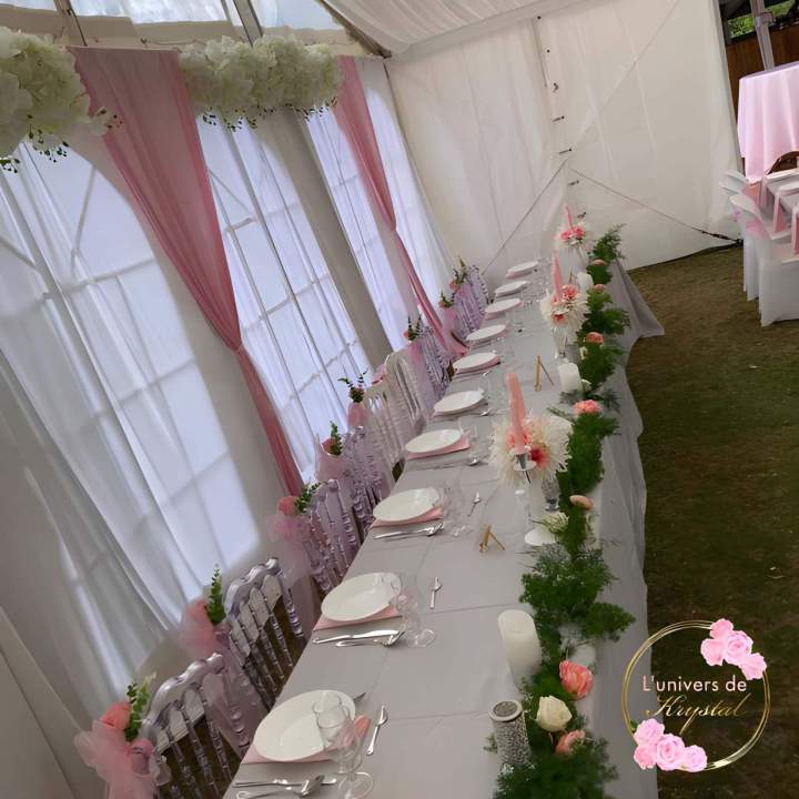 Table de banquet mariage Martinique