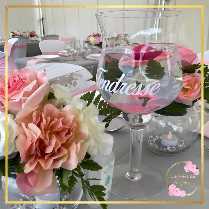 Nom de table sur un verre Martinique