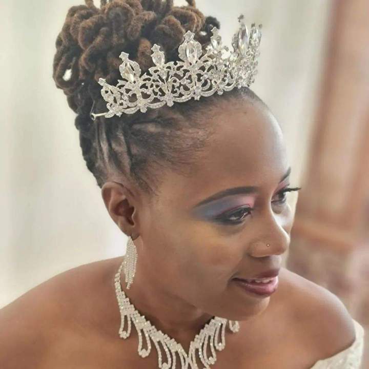 Diadème mariage argenté Martinique